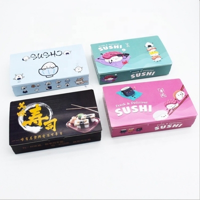 Caja de papel de hamburguesa Sushi Bento a prueba de fugas 17*10,3*3,6cm con bandejas de sushi Tipo