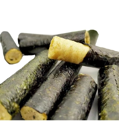 Deliciosos snacks de mariscos de 90 gramos camarones bacalao y carne con sabor a alga Nori Roll
