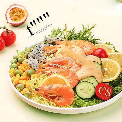 Ensalada de sésamo china y japonesa con aderezo de mayo con sabor a sésamo tostado