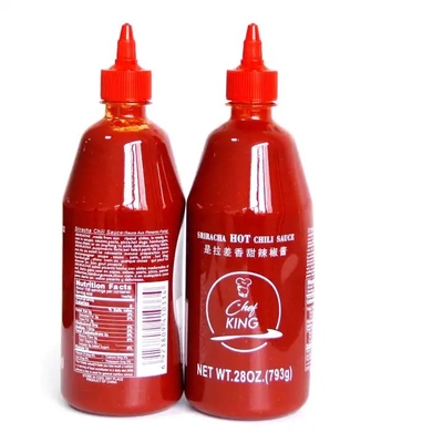 Salsa china de chili caliente Sriracha perfecta para la forma de pastel y las instrucciones de comida