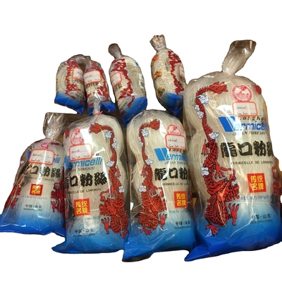 Vermicelli Cereal grueso tipo Filamento de frijoles Arroz estilo oriental dulce Fideo bajo en grasa Bolsa verde Embalaje SHANDONG Frijol Mung