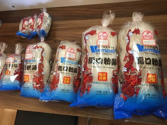 Vermicelli Cereal grueso tipo Filamento de frijoles Arroz estilo oriental dulce Fideo bajo en grasa Bolsa verde Embalaje SHANDONG Frijol Mung