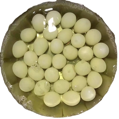 High Protein huevos de mesa frescos marrón y blanco cocidos 425 g enlatados huevos de codorniz salados