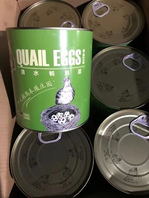 High Protein huevos de mesa frescos marrón y blanco cocidos 425 g enlatados huevos de codorniz salados