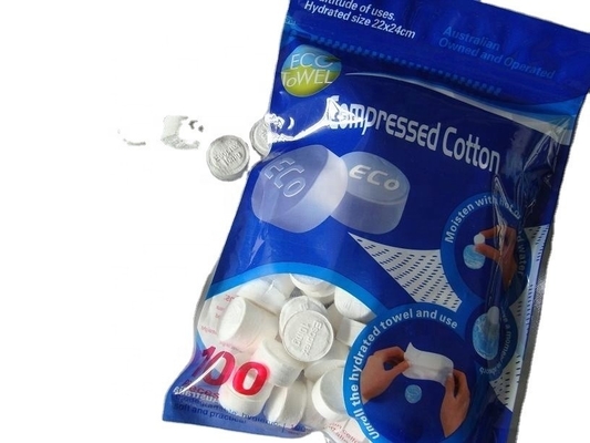 Una sola vez comprimida moneda mágica toalla de servilleta con patrón deportivo 22 * 24cm