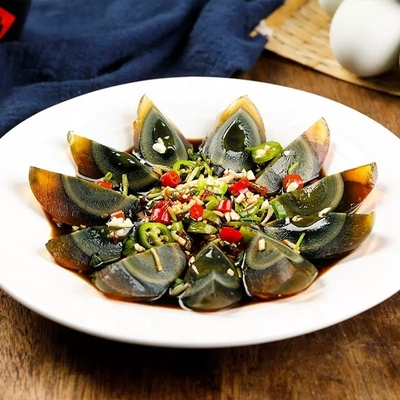 Dirección de Shandong Conservado huevo de pato huevo de siglo con ingredientes normales